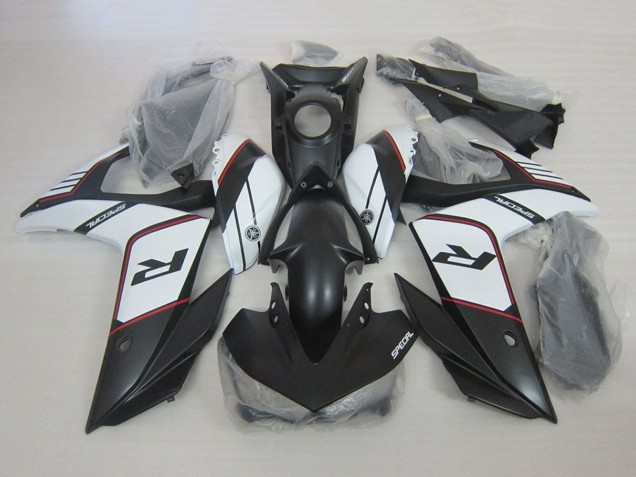 Billigste Yamaha YZF R3 Motorrad Verkleidung 2015-2018 - Weiss Matt Schwarz