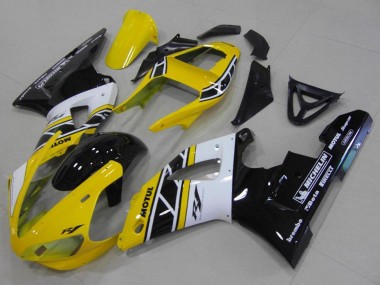 Billigste Yamaha YZF R1 Motorrad Verkleidung 2000-2001 - Gelb Weiss Schwarz Jubilaum Motul Michelin