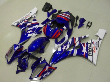 Billigste Yamaha YZF R6 Motorrad Verkleidung 2006-2007 - Weiss Blau Rot Motul Michelin