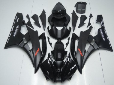 Billigste Yamaha YZF R6 Motorrad Verkleidung 2006-2007 - Glanzendes Schwarz Matt Schwarz Rot Motul Michelin