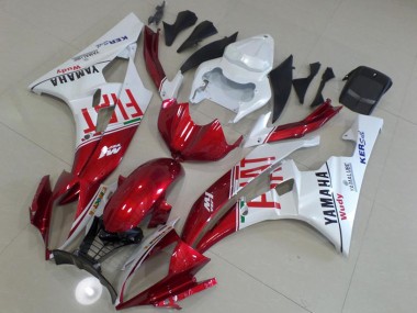 Billigste Yamaha YZF R6 Motorrad Verkleidung 2006-2007 - Weiss Rot Fiat Yamalube