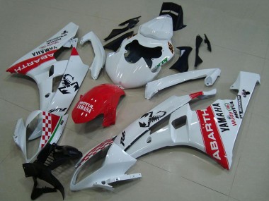 Billigste Yamaha YZF R6 Motorrad Verkleidung 2006-2007 - Weiss Rot Motul Michelin Abarth