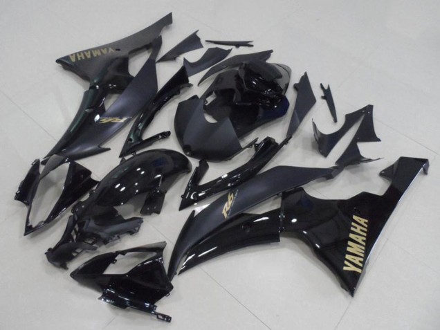 Billigste Yamaha YZF R6 Motorrad Verkleidung 2008-2016 - Glanzendes Schwarz Matt Schwarz Gold Aufkleber