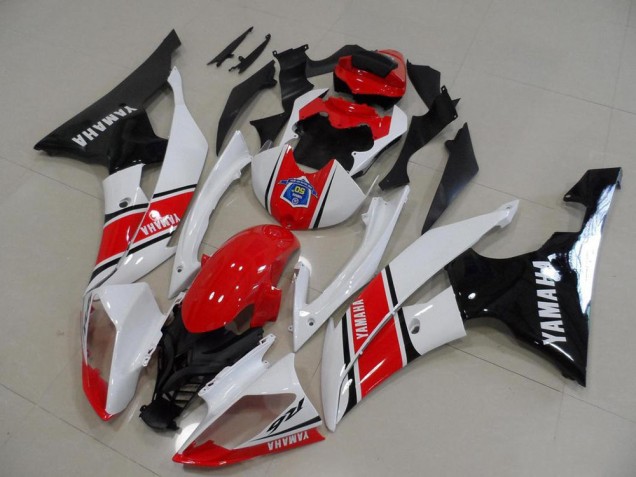 Billigste Yamaha YZF R6 Motorrad Verkleidung 2008-2016 - Weiss Rot Glanzendes Schwarz