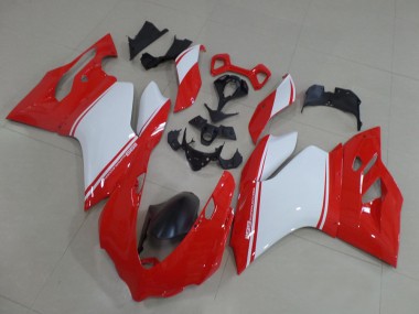 Billigste Ducati 1199 Motorrad Verkleidung 2011-2014 - Rot Weiss Schwarz