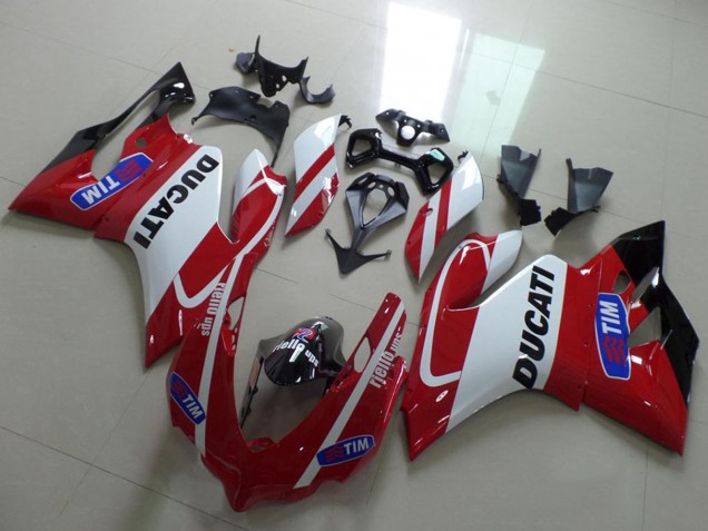 Billigste Ducati 1199 Motorrad Verkleidung 2011-2014 - Weiss Rot Tim