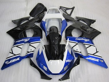 Billigste Yamaha YZF R6 Motorrad Verkleidung 1998-2002 - Weiss Blau Glanzendes Schwarz Champions