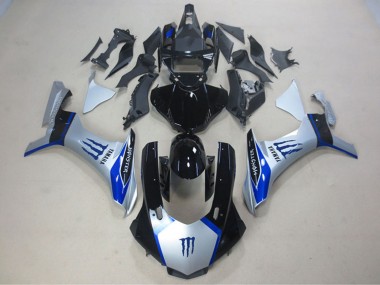 Billigste Yamaha YZF R1 Motorrad Verkleidung 2015-2019 - Silber Blau Glanzendes Schwarz Monster