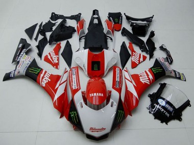 Billigste Yamaha YZF R1 Motorrad Verkleidung 2015-2019 - Weiss Rot Schwarz Grun Monster Milwaukee