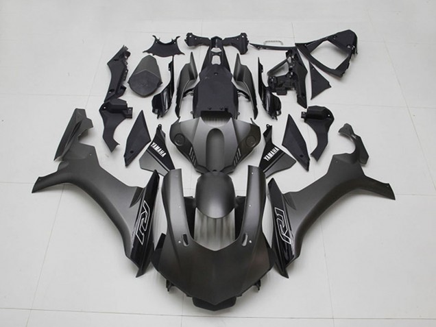 Billigste Yamaha YZF R1 Motorrad Verkleidung 2015-2019 - Matt Schwarz Glanzendes Schwarz
