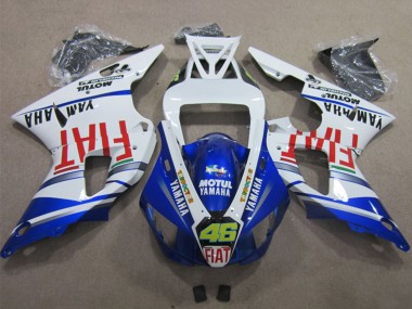 Billigste Yamaha YZF R1 Motorrad Verkleidung 1998-1999 - Weiss Blau Rot Motul Fiat 46