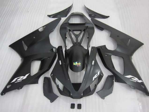 Billigste Yamaha YZF R1 Motorrad Verkleidung 2000-2001 - Matt Schwarz Weiss Aufkleber