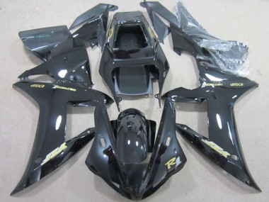 Billigste Yamaha YZF R1 Motorrad Verkleidung 2002-2003 - Glanzendes Schwarz Gold Aufkleber