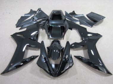 Billigste Yamaha YZF R1 Motorrad Verkleidung 2002-2003 - Glanzendes Schwarz Schlichtes