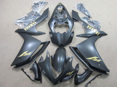 Billigste Yamaha YZF R1 Motorrad Verkleidung 2007-2008 - Matt Schwarz Gold Aufkleber