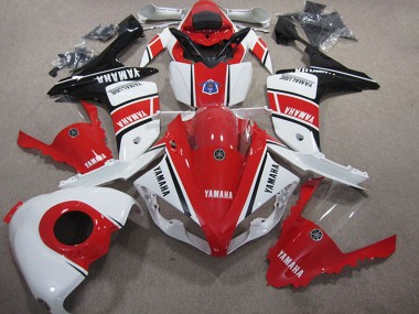 Billigste Yamaha YZF R1 Motorrad Verkleidung 2007-2008 - Weiss Rot Glanzendes Schwarz
