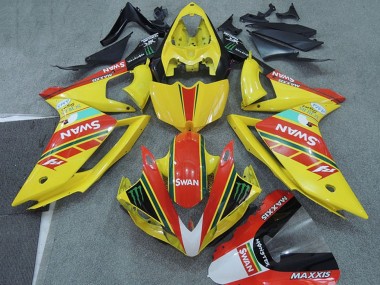Billigste Yamaha YZF R1 Motorrad Verkleidung 2007-2008 - Gelb Rot Schwarz Weiss Schwan