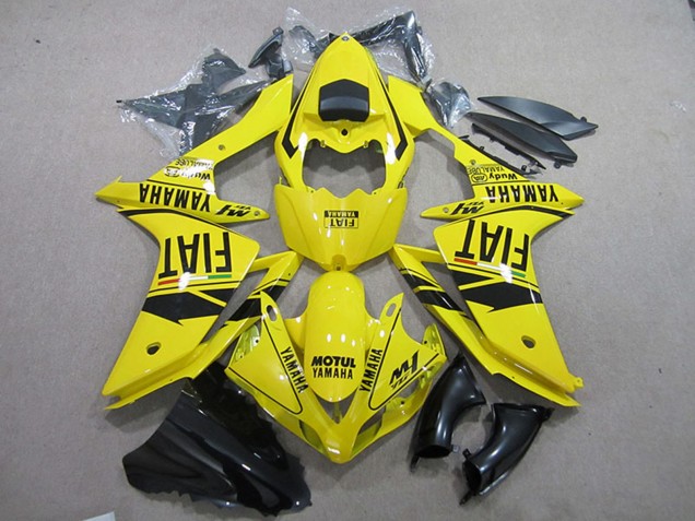 Billigste Yamaha YZF R1 Motorrad Verkleidung 2007-2008 - Gelb Schwarz Motul Fiat