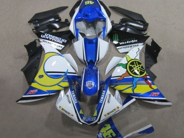 Billigste Yamaha YZF R1 Motorrad Verkleidung 2009-2011 - Weiss Blau Gelb Grun Monster Semakin Didepan