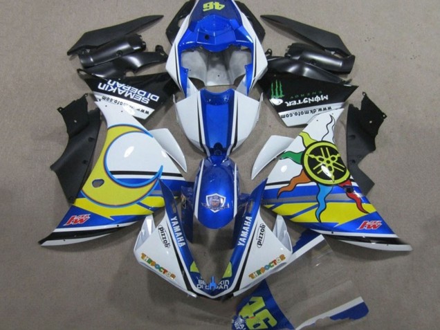 Billigste Yamaha YZF R1 Motorrad Verkleidung 2009-2011 - Weiss Blau Gelb Grun Monster Semakin Didepan
