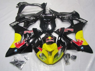 Billigste BMW S1000RR Motorrad Verkleidung 2009-2014 - Glanzendes Schwarz Gelb Red Bull