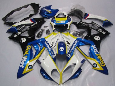 Billigste BMW S1000RR Motorrad Verkleidung 2009-2014 - Weiss Gelb Blau Glanzendes Schwarz GoldBet HP