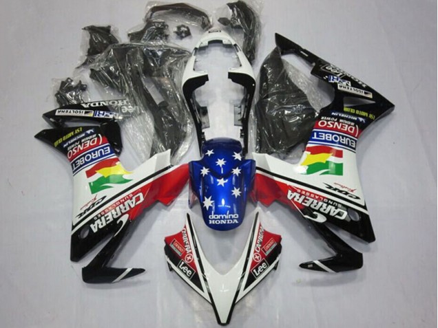 Billigste Honda CBR500R Motorrad Verkleidung 2013-2015 - Weiss Rot Blau Glanzendes Schwarz Stern Carrera Lee Denso EuroBet