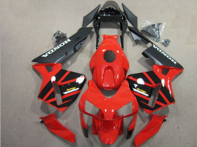 Billigste Honda CBR600RR Motorrad Verkleidung 2003-2004 - Rot Glanzendes Schwarz Matt Schwarz
