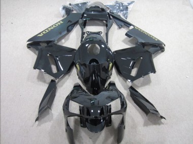 Billigste Honda CBR600RR Motorrad Verkleidung 2003-2004 - Glanzendes Schwarz Matt Schwarz Gold Aufkleber