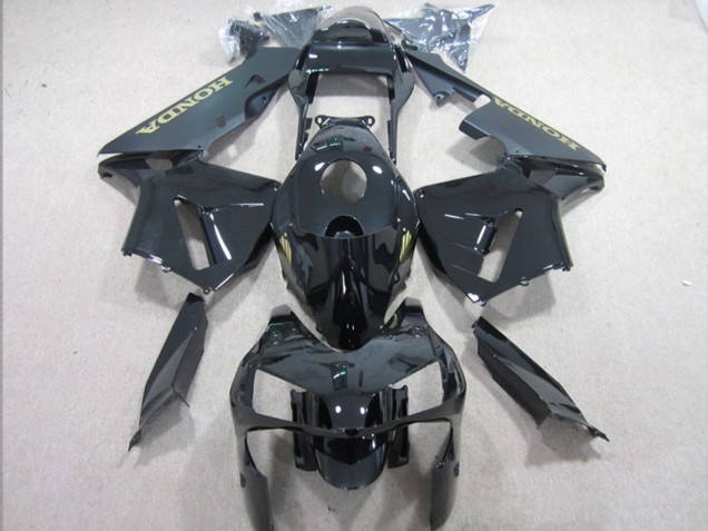 Billigste Honda CBR600RR Motorrad Verkleidung 2003-2004 - Glanzendes Schwarz Matt Schwarz Gold Aufkleber