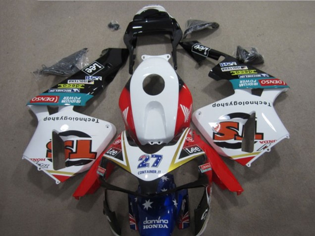 Billigste Honda CBR600RR Motorrad Verkleidung 2005-2006 - Weiss Rot Blau Glanzendes Schwarz Stern Lee 27