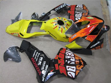 Billigste Honda CBR600RR Motorrad Verkleidung 2005-2006 - Schwarz Orange Gelb Rossi Repsol