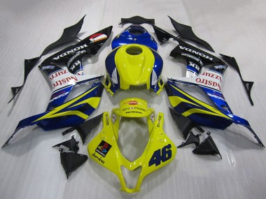 Billigste Honda CBR600RR Motorrad Verkleidung 2007-2008 - Gelb Blau Weiss Glanzendes Schwarz Nastro Azzurro