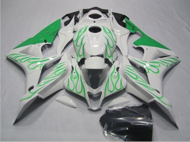 Billigste Honda CBR600RR Motorrad Verkleidung 2007-2008 - Weiss Grun Flamme