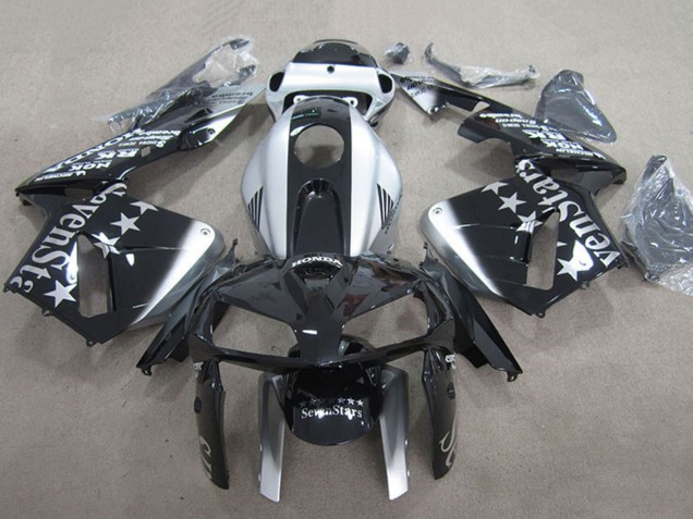 Billigste Honda CBR600RR Motorrad Verkleidung 2007-2008 - Silber Glanzendes Schwarz SevenStars
