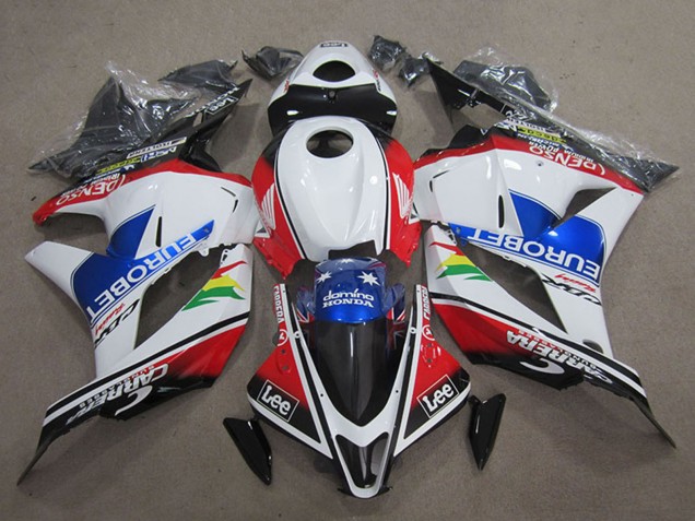 Billigste Honda CBR600RR Motorrad Verkleidung 2009-2012 - Weiss Rot Blau EuroBet Lee