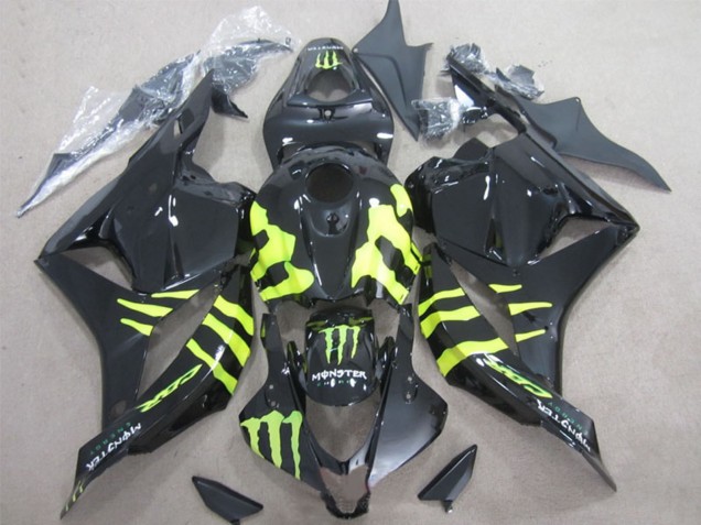 Billigste Honda CBR600RR Motorrad Verkleidung 2009-2012 - Glanzendes Schwarz Gelb Monster
