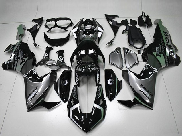 Billigste Honda CBR1000RR Motorrad Verkleidung 2017-2023 - Silber Glanzendes Schwarz HRC