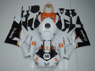 Billigste Honda CBR1000RR Motorrad Verkleidung 2012-2016 - Weiss Orange Glanzendes Schwarz Konica Minolta 56