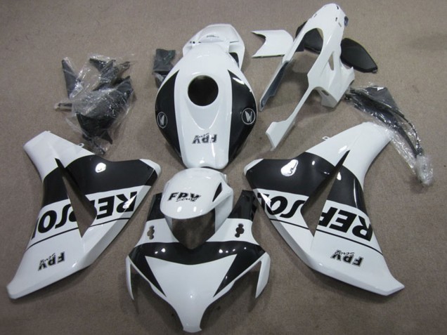 Billigste Honda CBR1000RR Motorrad Verkleidung Kit 2008-2011 - Weiss Glanzendes Schwarz Repsol