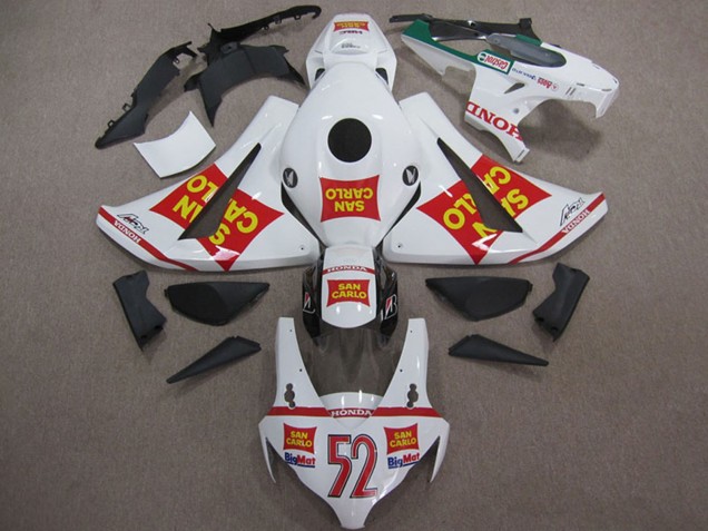 Billigste Honda CBR1000RR Motorrad Verkleidung 2008-2011 - Weiss Rot Gelb San Carlo 52