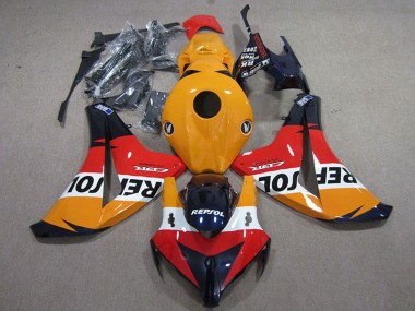 Billigste Honda CBR1000RR Motorrad Verkleidungen Kit 2008-2011 - Orange Weiss Rot Glanzendes Schwarz Repsol