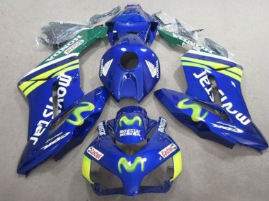 Billigste Honda CBR1000RR Motorrad Verkleidung 2004-2005 - Blau Grun Gelb MoviStar Castrol