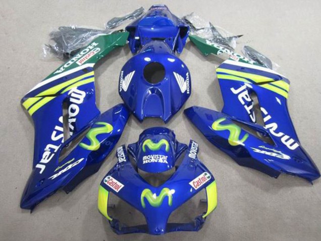 Billigste Honda CBR1000RR Motorrad Verkleidung 2004-2005 - Blau Grun Gelb MoviStar Castrol