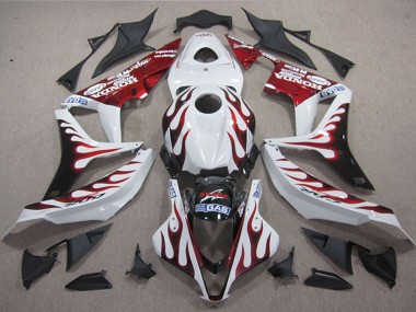 Billigste Honda CBR1000RR Motorrad Verkleidung 2004-2005 - Weiss Rot Glanzendes Schwarz Flamme Hai