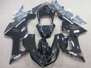 Billigste Kawasaki ZX6R Motorrad Verkleidung 2005-2006 - Glanzendes Schwarz