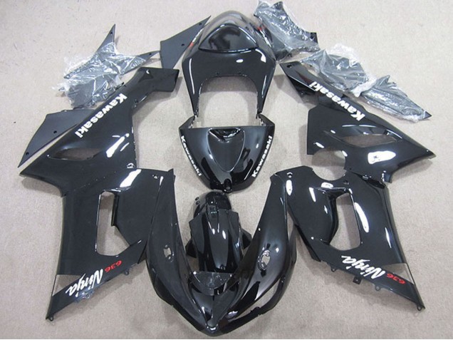 Billigste Kawasaki ZX6R Motorrad Verkleidung 2005-2006 - Glanzendes Schwarz