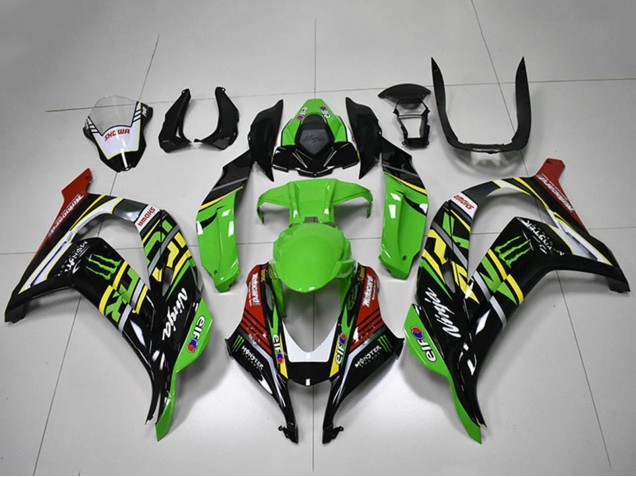 Billigste Kawasaki ZX10R Motorrad Verkleidung 2016-2020 - Grun Gelb Rot Weiss Schwarz Monster