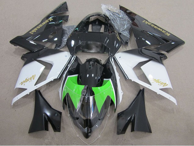 Billigste Kawasaki ZX10R Motorrad Verkleidung 2004-2005 - Schwarz Weiss Gold Ninja