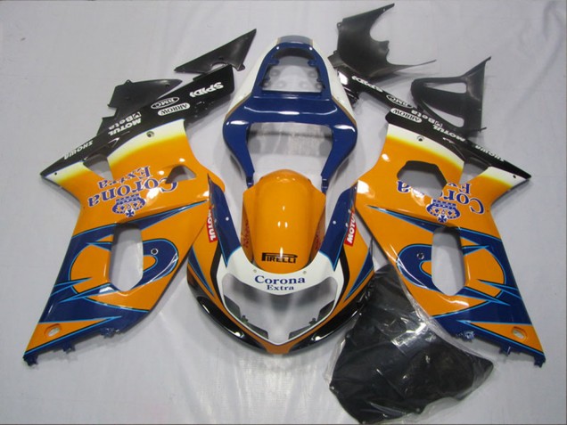 Billigste Suzuki GSXR 600 Motorrad Verkleidung 2001-2003 - Orange Blau Schwarz Corona Extra